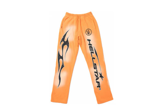 Hellstar Fire Orange Flare Bottom Sweatpants